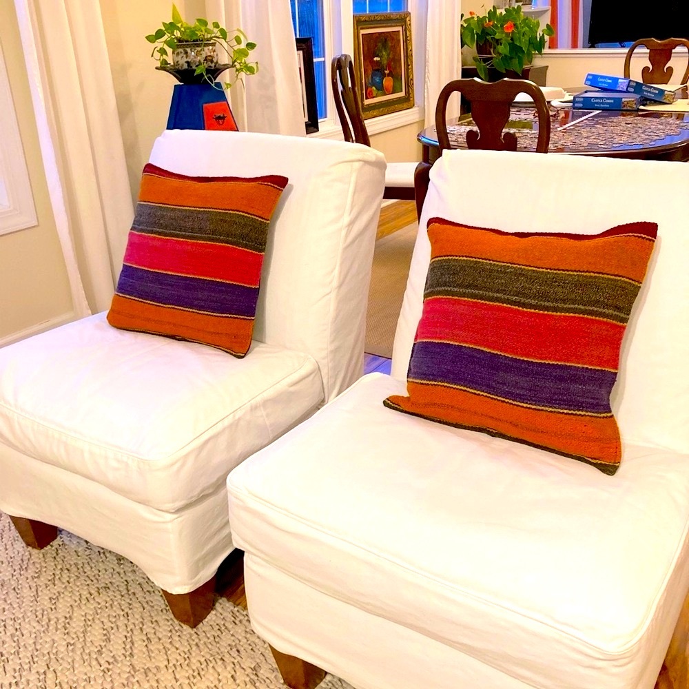 2  100% WOOL, HAND MADE PILLOW CASE